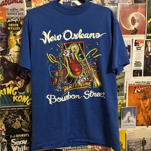 New Orleans Bourbon Street Blue Graphic Tee by
